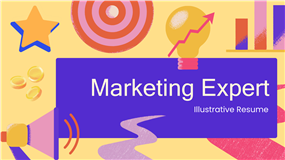 创意插画风营销达人个人求职简历ppt模板